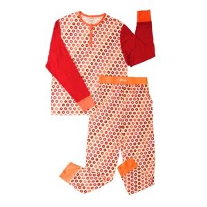 Dunkin' Donuts Orange Pink Pajamas Lounge Set Limited Holiday Edition Sz XL